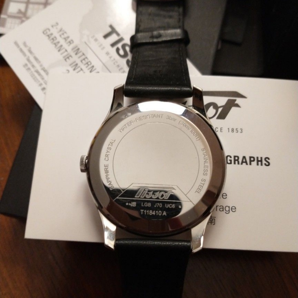 Tissot Visodate Black Dial Leather Strap Watch - Picture 2 of 6